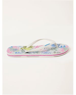 FatFace Portloe Print Flip Flop - White