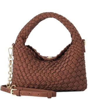 Dune Dinky Deliberate Mini Woven Slouch Bag - Brown