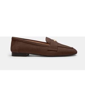 COACH Sculpted C Suede Loafers - Braun