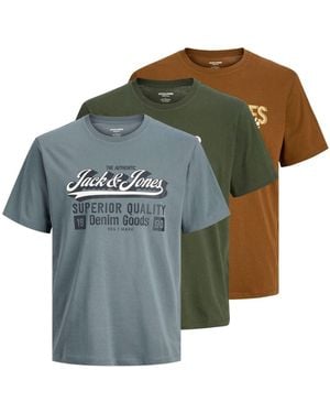 Jack & Jones Multipack Logo T-Shirts 3 Pack - Green