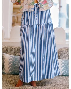 Joules Elasticated Waist Woven Midi Skirt - Blue