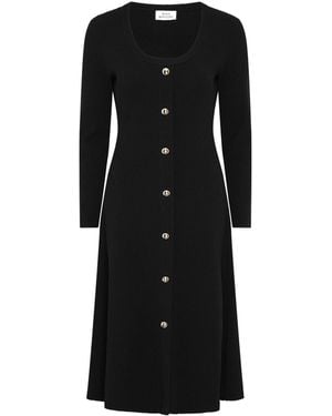Gina Bacconi Cher Button Front Knit Midi Dress - Black
