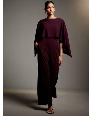 Next Burgundy Occasion Cape Jersey Jumpsuit - Brown