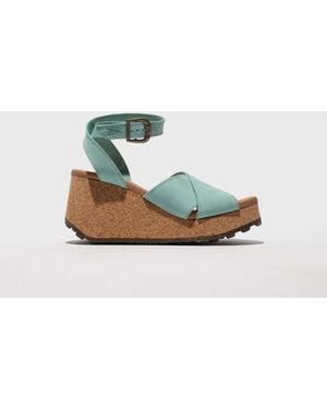 Fly London Dony 440Fly Wedge Sandals - Blue