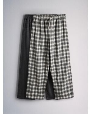 The Set 2 Pack Brushed Check Pajamas - Black
