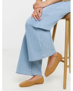 JD Williams Tan Wide Fit Classic Suede Ballerina - Blue