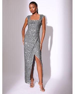 maxi dress v Sylvie Plunge V-Neck Maxi Dress