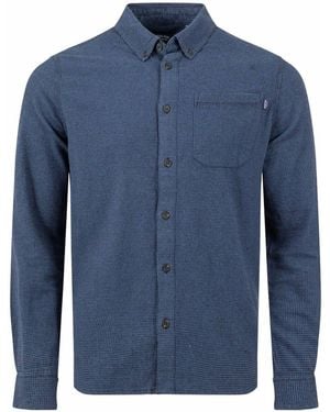 Weird Fish Baskerville Houndstooth Flannel Shirt - Blue