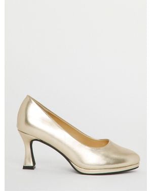 Simply Be Wide Fit Court Shoe Heel - Natural