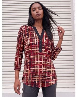 Roman Modern Plaid Shirt - Red