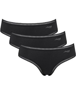Sloggi Hipster Go Crush Knickers 3 Pack - Black