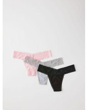 Cotton On Everyday Lace Comfy G String Panties 3 Pack - Black