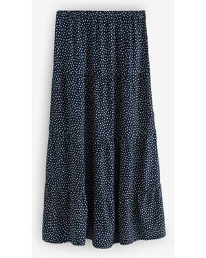 Superdry Woven Tiered Maxi Skirt - Blue