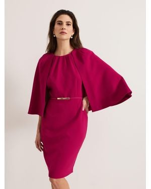 Phase Eight Veronica Cape Belted Midi Dress - Red