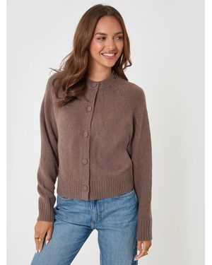 Threadbare Mocha Relaxed Fit Knitted Cardigan - Brown