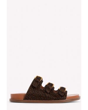 Boden Triple Strap Footbed Sandals - Brown