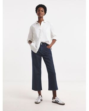 JD Williams Stripe Straight Crop Leg Jeans - White