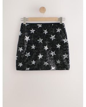 Next Star Sequin Mini Skirt - Black