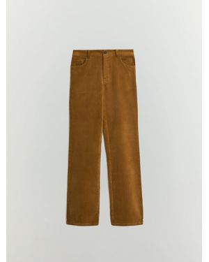 BHOEM Caramel Corduroy 5-Pocket Straight Trousers - Natural