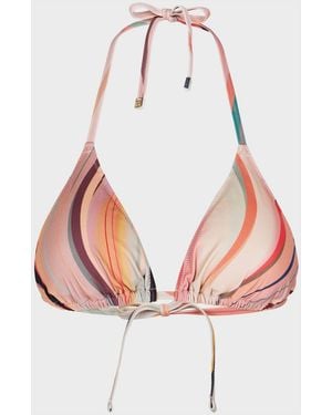 Paul Smith Signature Swirl Triangle Bikini Top - Pink