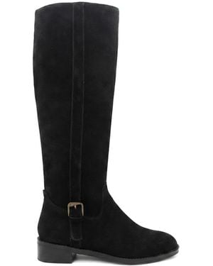 Jones Bootmaker Diora Leather Long Inner Zip Boots - Black