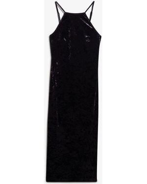 Superdry Lace Back Velvet Midi Dress - Schwarz