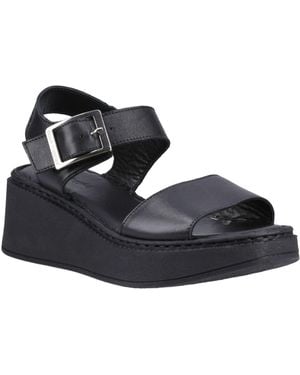 Hush Puppies Beatrix Nubuck Wedge Sandal - Black