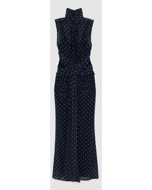 Reiss Ivory Stacey Petite Polka-Dot Print Sleeveless Maxi Dress - Blue