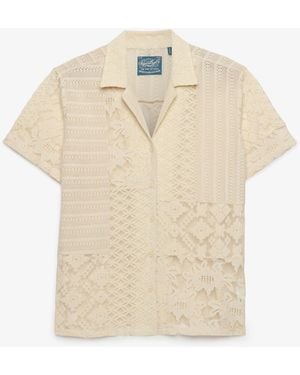 Superdry Lace Patchwork Beach Resort Shirt - Natural