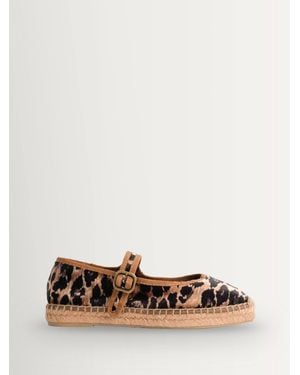 Penelope Chilvers Flora Leopard Velvet Espadrilles - Weiß