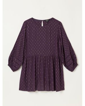 FatFace Fatface Stella Petite Metallic Tunic - Purple