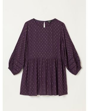 FatFace Fatface Stella Petite Metallic Tunic - Purple
