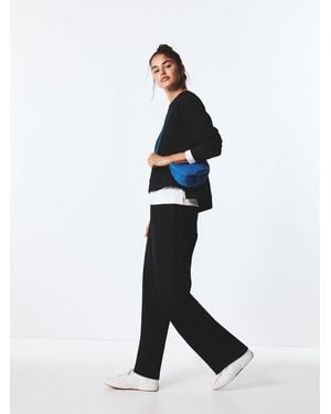 Next Barrel Leg Active Tracksuit Bottoms With Wool - White