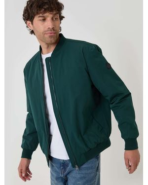 Threadbare Showerproof Padded Bomber Jacket - Green