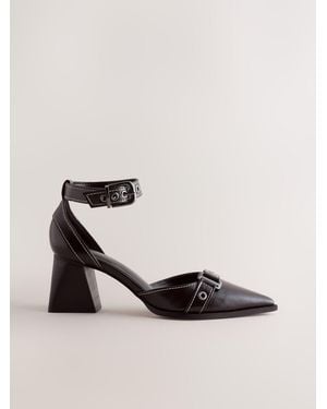 Next Forever Comfort Point Toe Buckle Block Heels - Multicolor