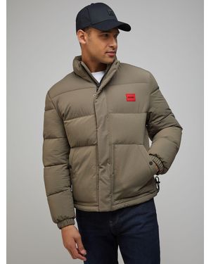 HUGO Logo Puffer Jacket - Green