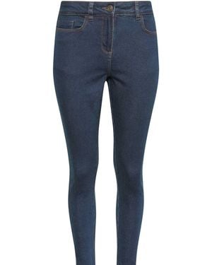 M Com Dark Mid Wash Skinny Jeans - Blue