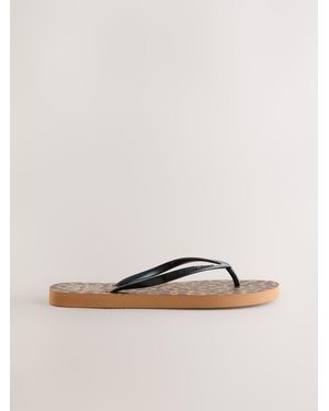 Never Fully Dressed Print Flip Flops - Natur