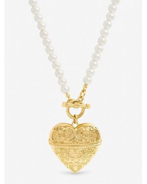 Mood Engraved Heart Necklace - Metallic