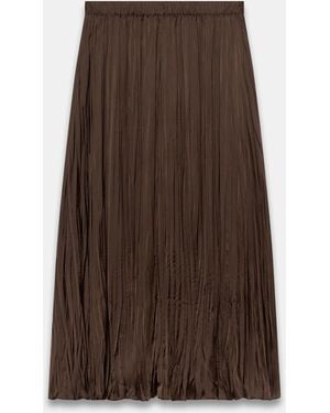 Mint Velvet Crinkle Maxi Skirt - Braun