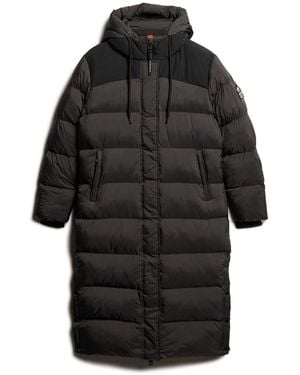 Superdry Rip-Stop Longline Puffer Coat - Black