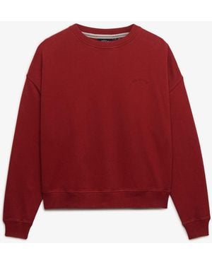 Superdry Essential Logo Crew Neck Sweatshirt - Red