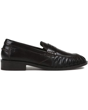 Bronx Next Wagon Pleated Leather Loafers - Black