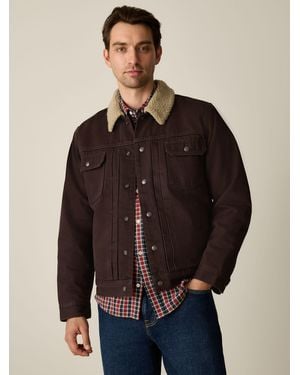 Next Canvas Trucker Borg Lined Jacket - Natural