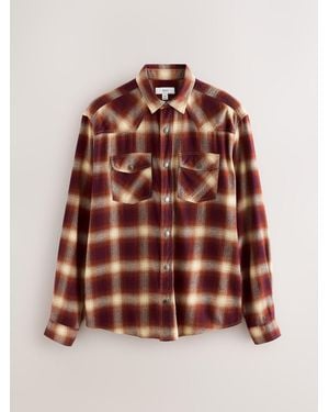 Next Western Style Ombre Check Long Sleeve Shirt - Brown
