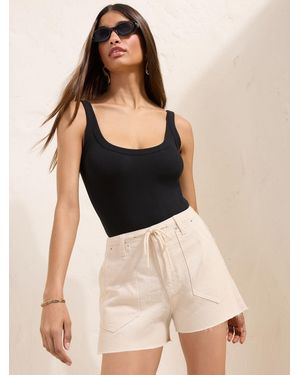 Friends Like These Denim Utility Tie Detail Shorts - Black