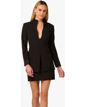 Adrianna Papell Adrianna By Stretch Crepe Mini Dress - Black