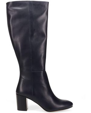 Jones Bootmaker Jones Bootmaker Regular Fit Neptune Medium Calf Fit Long Leather Boots - Blue