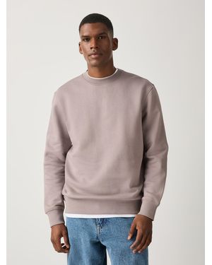 Next Stone Neutral Regular Fit Heavyweight Cotton Rich Crew Neck Sweatshirt - Gray