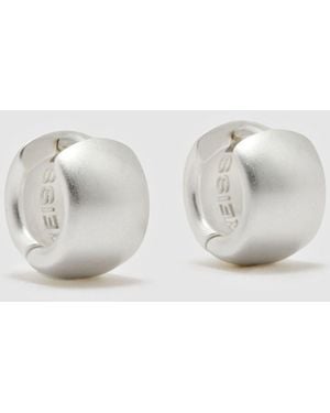 Reiss Tone Porsha Polished Hinged Huggie Earrings - White